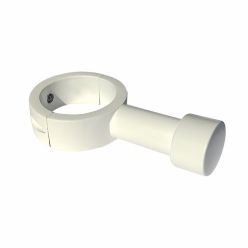 Крючок разъемный круглый ВКР-01 белый, на трубу  1" (32 мм).
